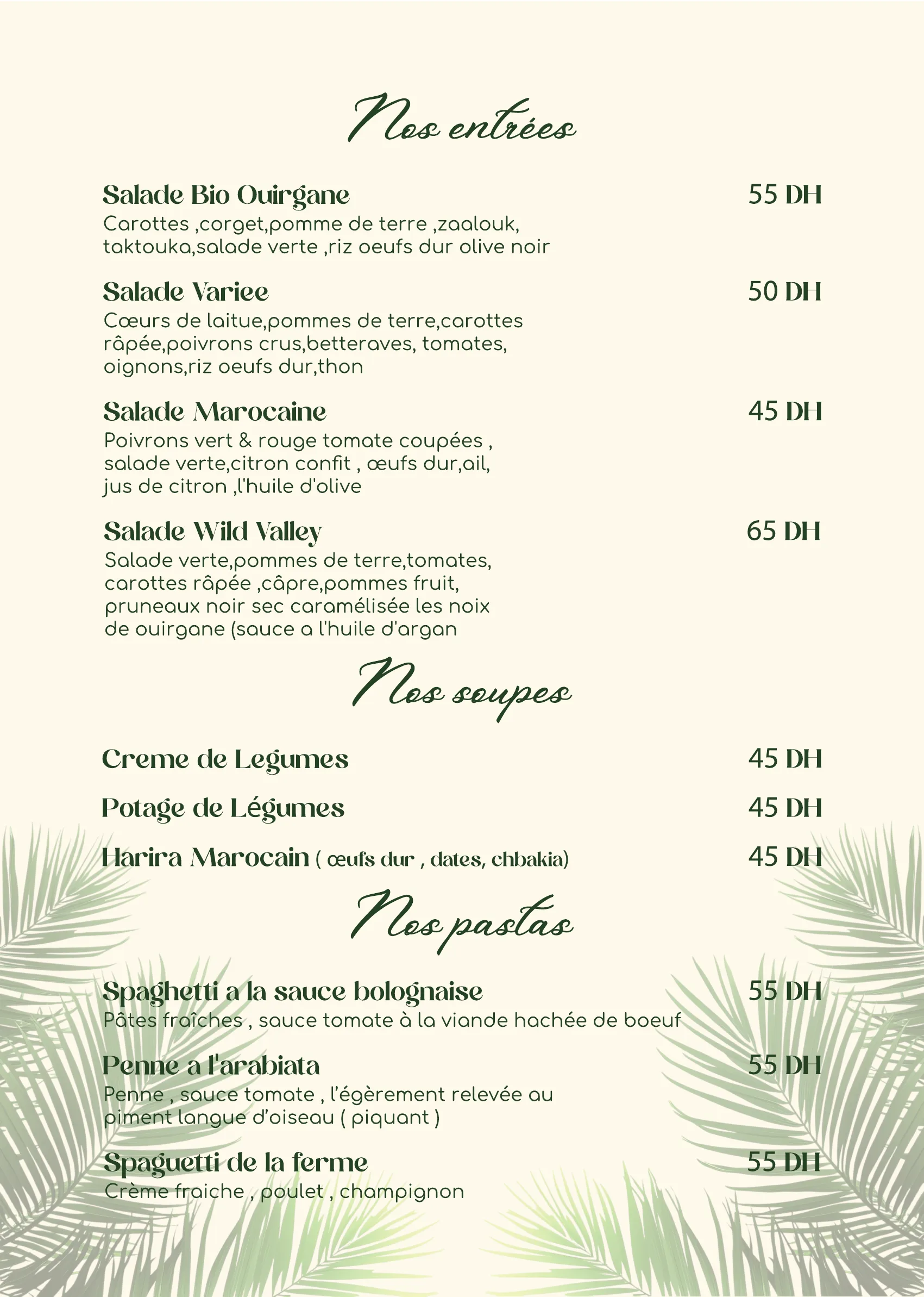 Menu — page 2